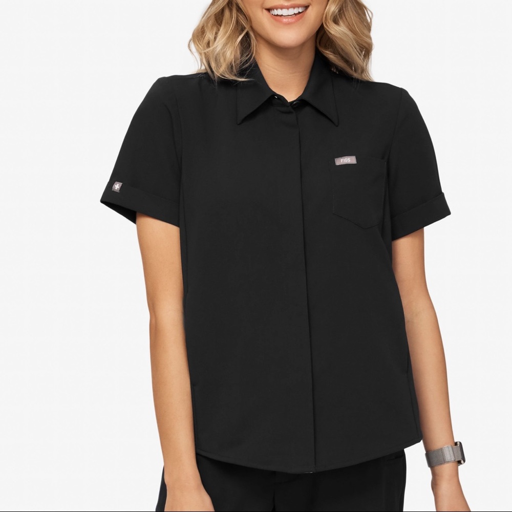 Figs Black Pilar Scrub Top